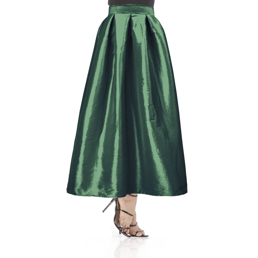 Damen Maxirock aus schimmerndem Satin mit weitem Schnitt EB