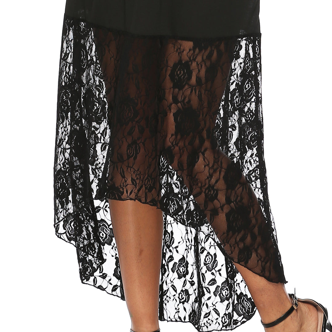 Damen Maxikleid mit romantischen Spitzenakzenten EB