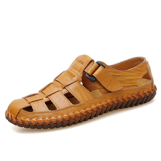 Herren Komfortable Leder-Sandalen mit individuell anpassbarem Riemen EB