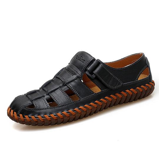 Herren Komfortable Leder-Sandalen mit individuell anpassbarem Riemen EB