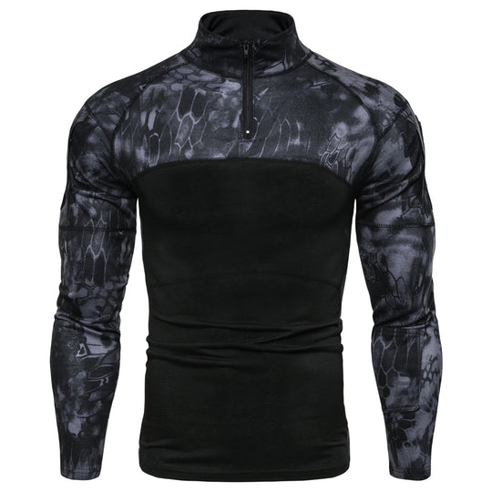 Herren Sportlicher Langarmpullover mit strukturiertem Design und praktischem Reißverschluss EB