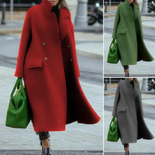 EB | Langer Warmer Wickelmantel für Damen