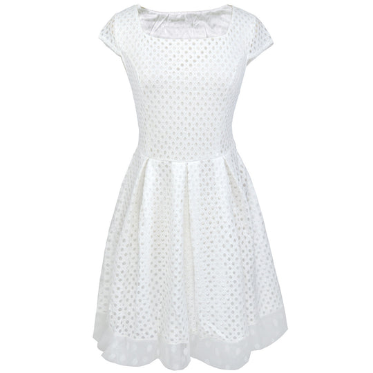 Damen Sommerliches Kleid mit ausgefallenem Strukturdesign und breitem Taillengürtel EB