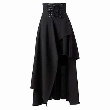 Damen Eleganter asymmetrischer Rock mit Schnürung EB