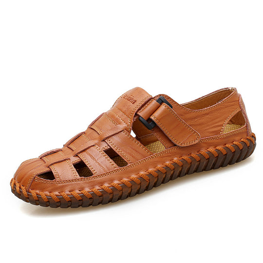 Herren Komfortable Leder-Sandalen mit individuell anpassbarem Riemen EB