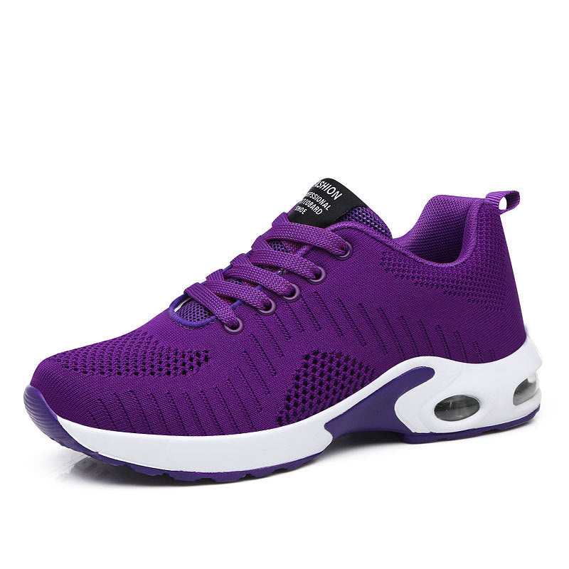 Damen nan leichte Strick-Fitnesssneaker mit sichtbarer Luftkammer-Dämpfung und viskoelastischer Innensohle EB
