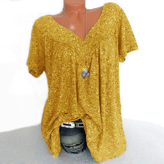 Damen lässige Bluse mit floralen Motiven und luftigen Ärmeln EB