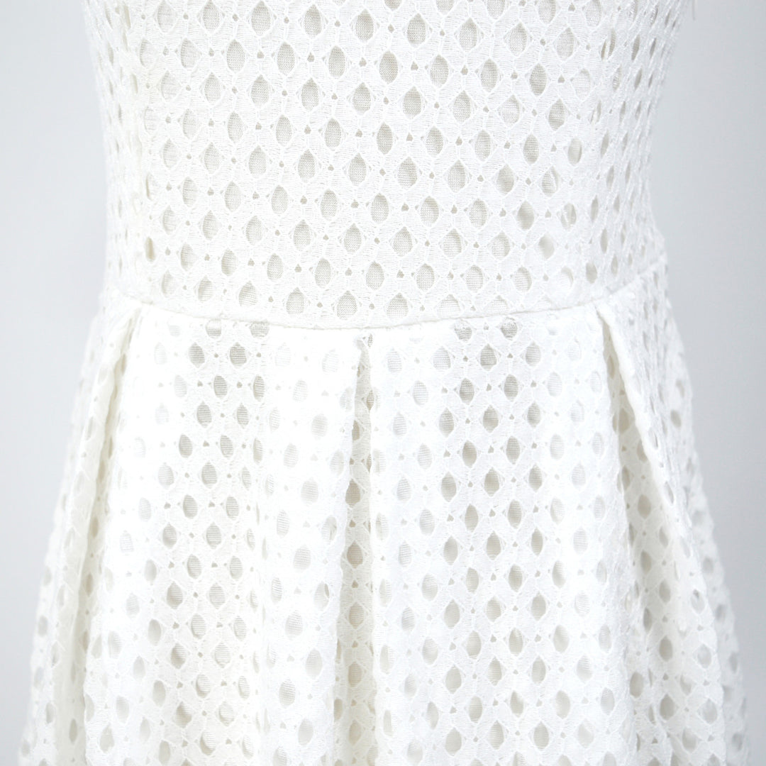 Damen Sommerliches Kleid mit ausgefallenem Strukturdesign und breitem Taillengürtel EB