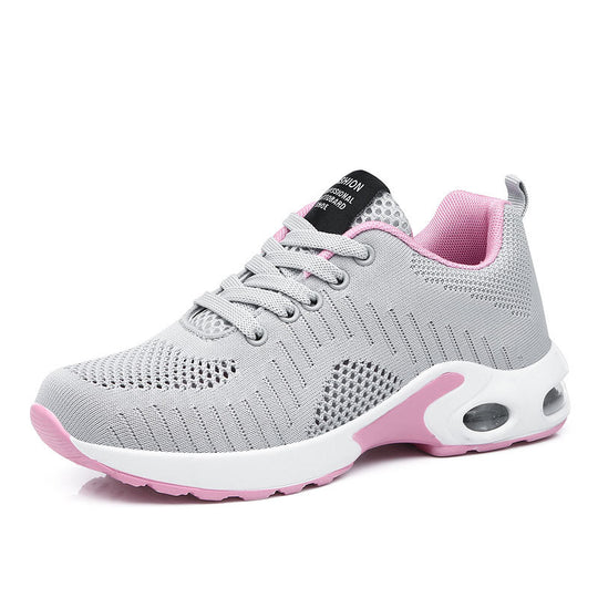 Damen nan leichte Strick-Fitnesssneaker mit sichtbarer Luftkammer-Dämpfung und viskoelastischer Innensohle EB