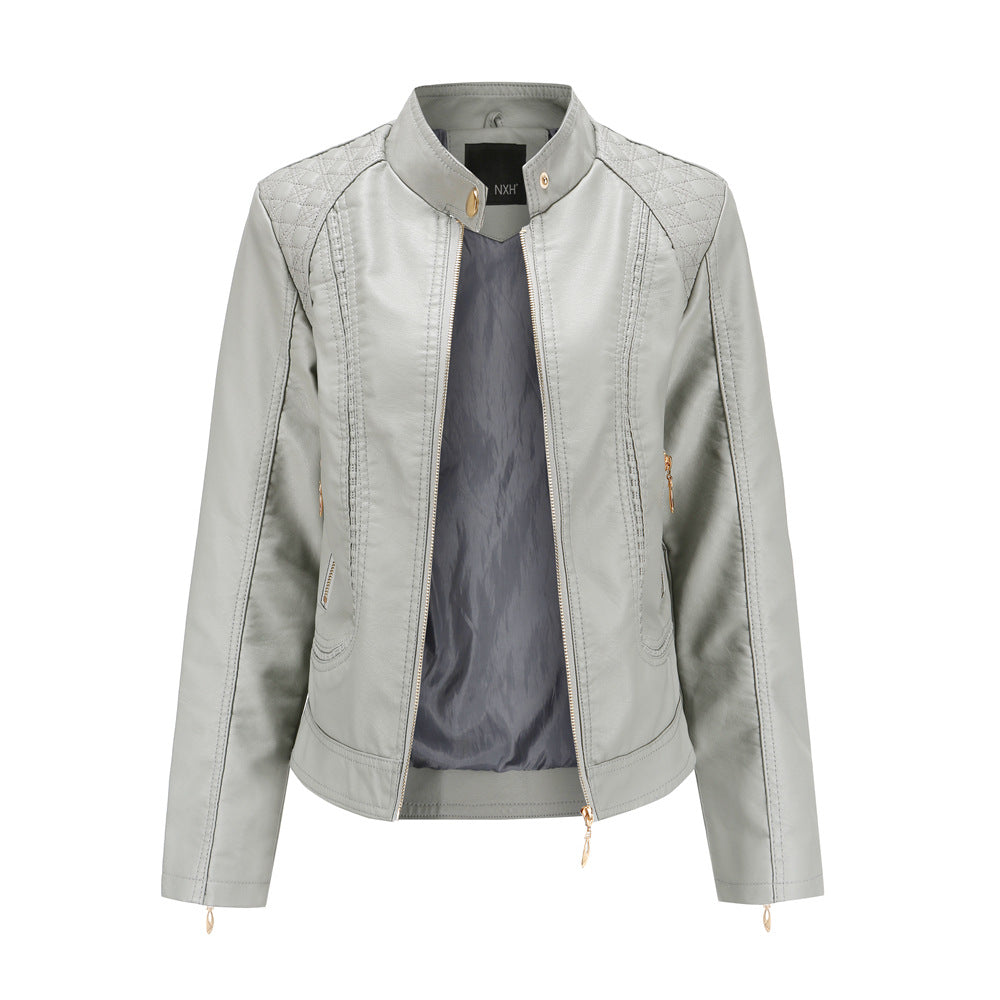 Damen Kunstlederjacke mit modischen Steppdetails EB