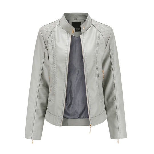 Damen Kunstlederjacke mit modischen Steppdetails EB