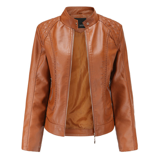 Damen Kunstlederjacke mit modischen Steppdetails EB
