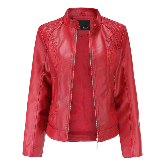 Damen Kunstlederjacke mit modischen Steppdetails EB