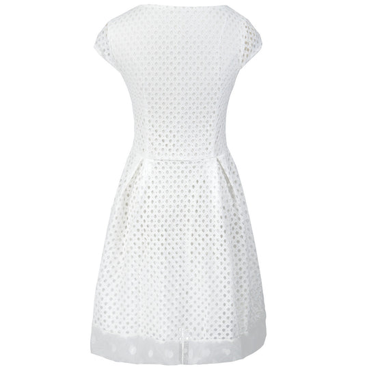 Damen Sommerliches Kleid mit ausgefallenem Strukturdesign und breitem Taillengürtel EB