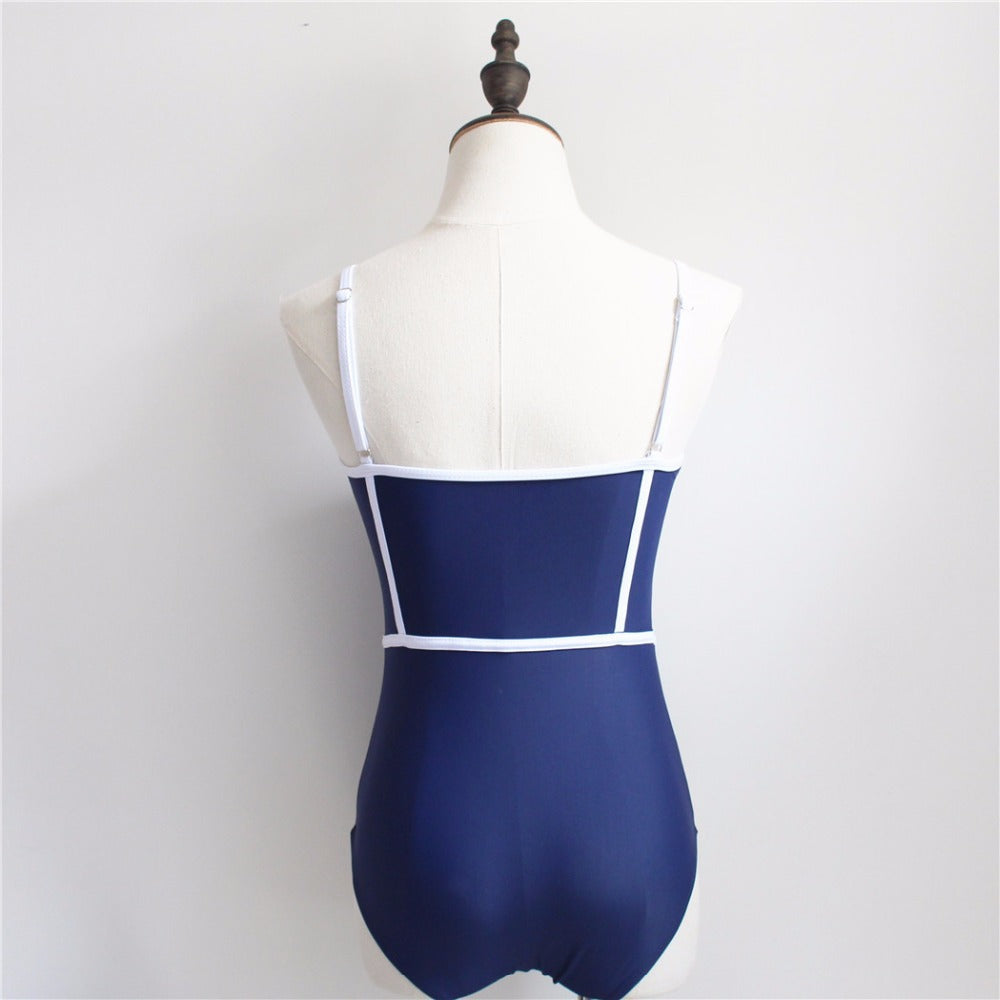 Damen Eleganter Hochgeschnittener Badeanzug EB