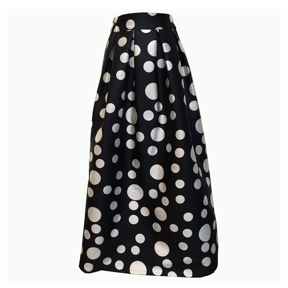 Damen Tellerrock mit großflächigem Polka-Dot-Muster EB