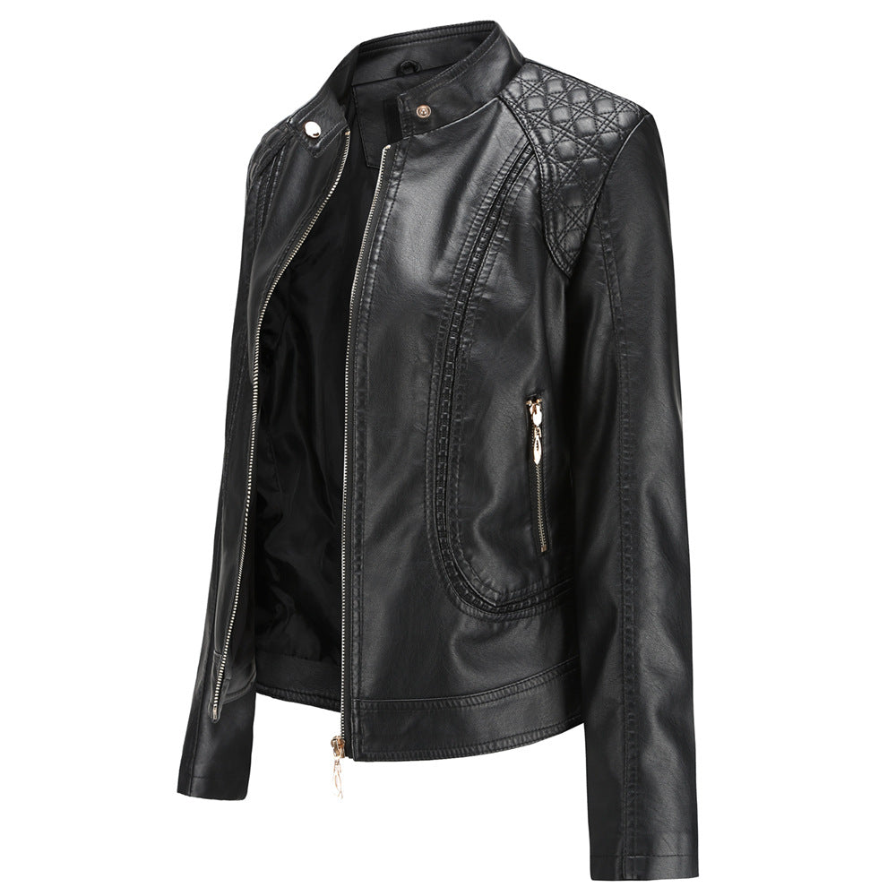 Damen Kunstlederjacke mit modischen Steppdetails EB
