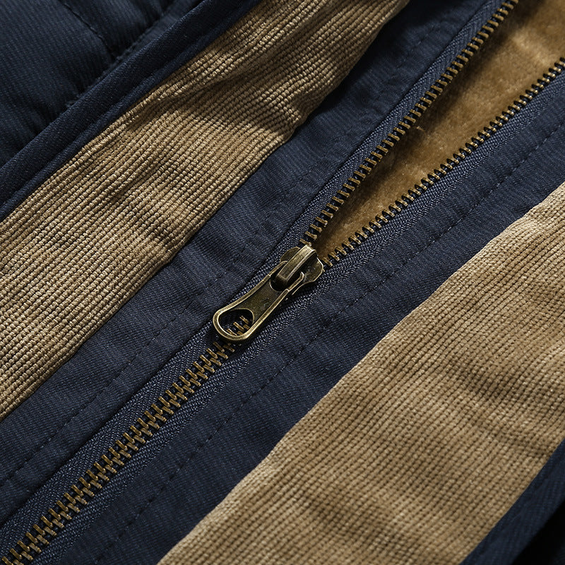 Herren Wasserabweisende gefütterte Parka mit Kapuze Thermofutter und Mehreren Taschen EB
