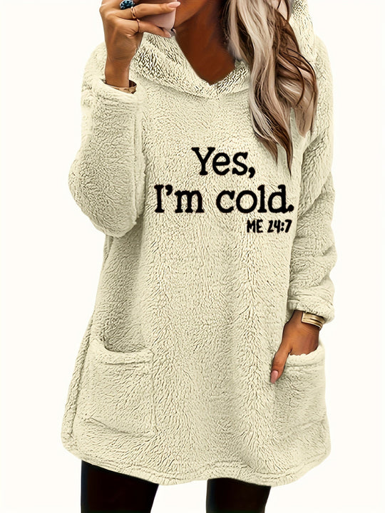 EB | Langer Hoodie mit Print Fleece Wärme und Komfort