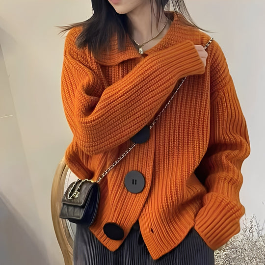EB | modischer Cardigan mit großen Knöpfen für Frauen