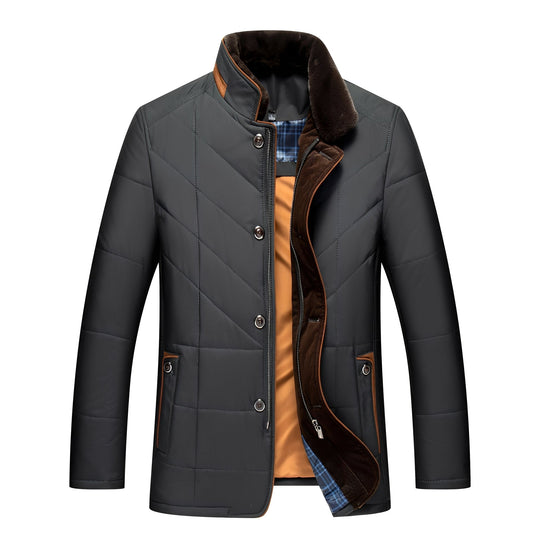 EB | Elegante, gepolsterte Jacke mit Knöpfen für Männer