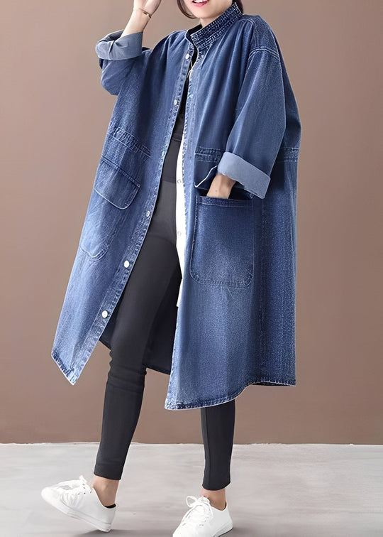 EB | Damenjeansjacke im legeren Stil mit Stehkragen