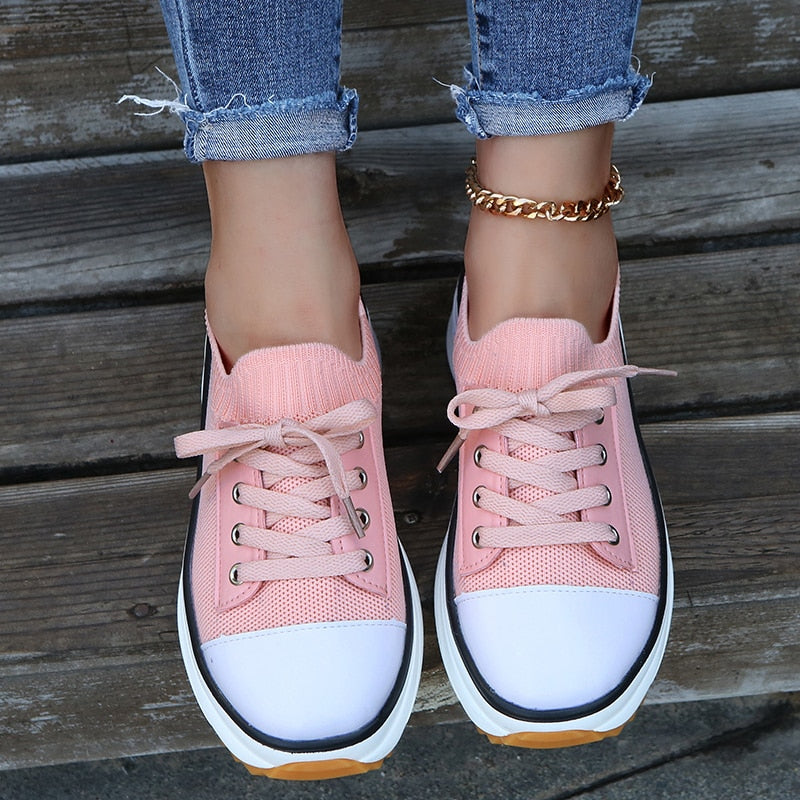 Thora Stilvolle Sneakers mit Dickeren Sohlen und Verstellbaren Schnürsenkeln EB
