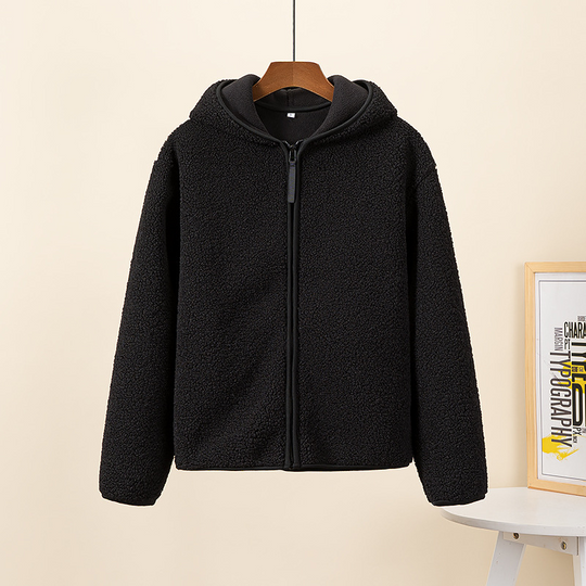 EB | Kapuzenjacke mit Reißverschluss und Weichem Sherpa Stoff, Fleece Weste