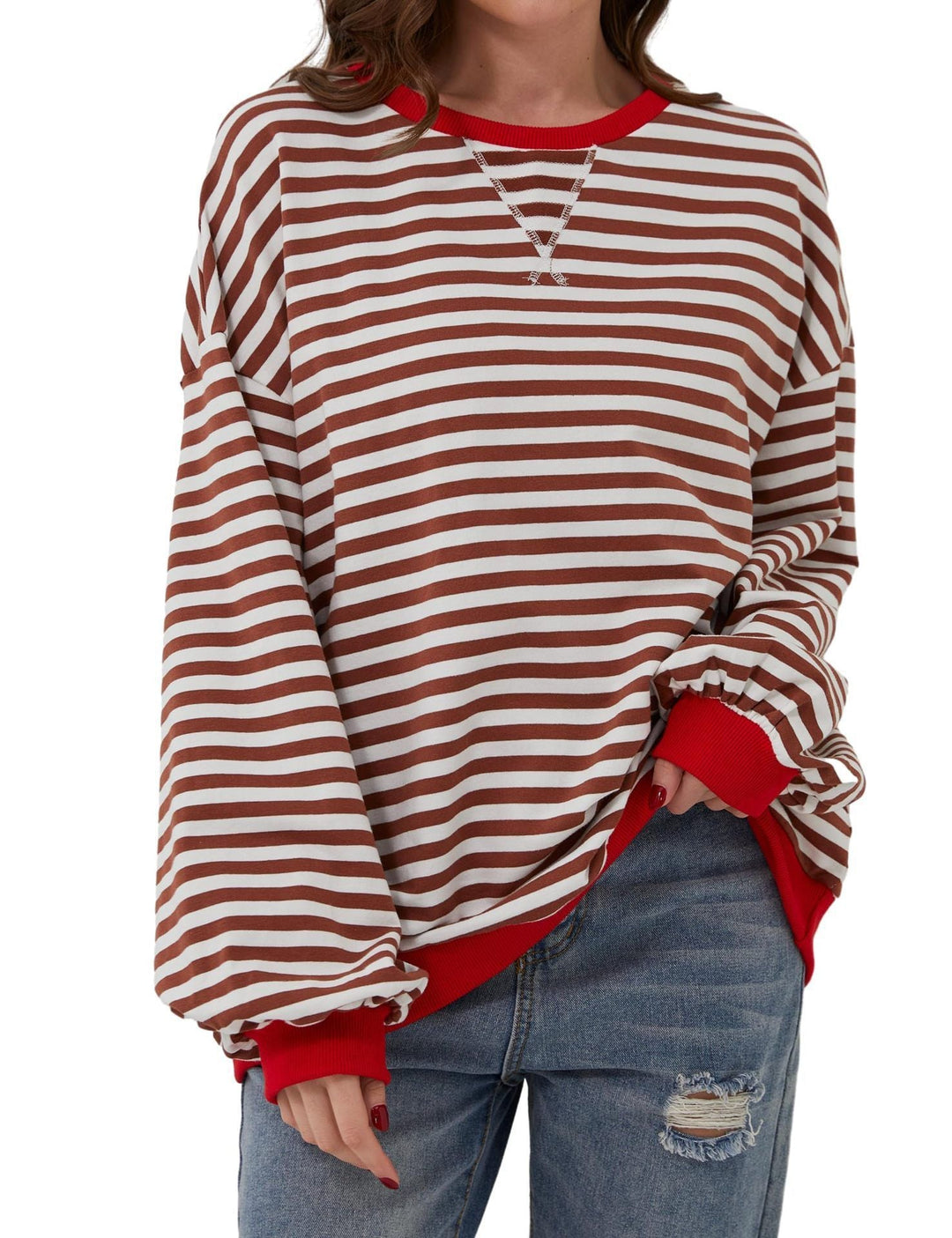 EB | Eleganter, lockerer Damenpullover mit Streifen