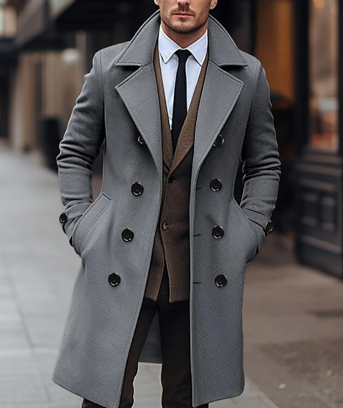 EB | Eleganter Männer-Doppelreiher-Mantel