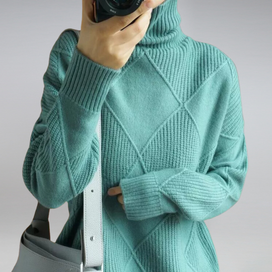 EB | Damenpullover - Rollkragen Lockere Passform Pullover
