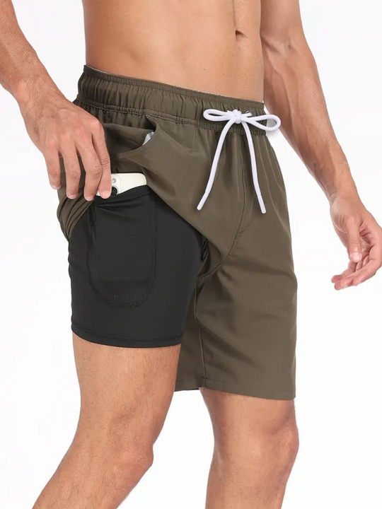 EB | Schnell Trocknende Herren Badehose Doppelschicht Design