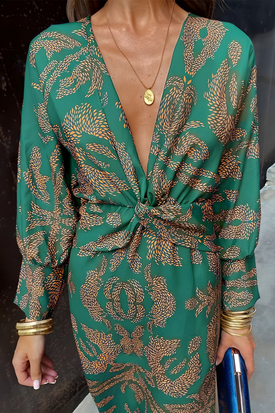 EB | Knotendes V-Ausschnitt Maxikleid