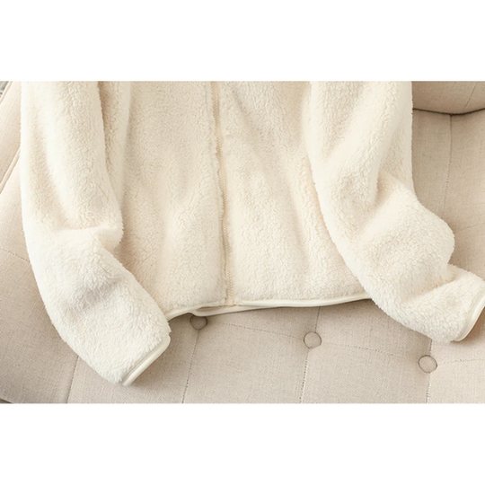 EB | Weiche Sherpa Zip Up Hohe Kragenjacke, Fleeceweste