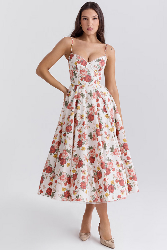 EB | Luxuriös Ausgestellte Kleid mit Spaghettiträgern für Frauen Hochzeit, Braut und Fest Kasana