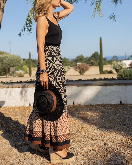 EB | Boho Lange Rock mit Print