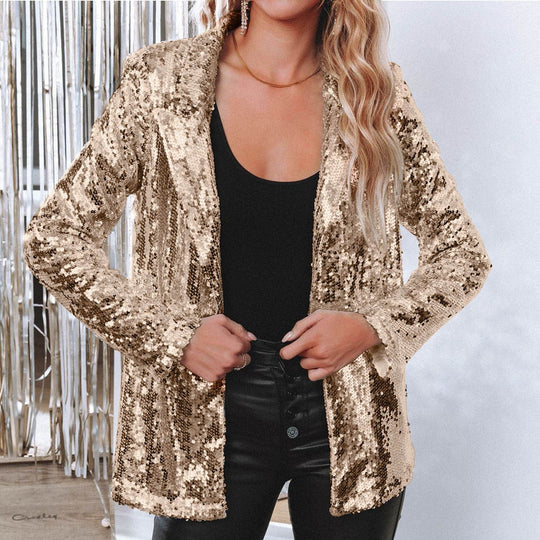 EB | Glänzender Pailletten-Blazer für Frauen