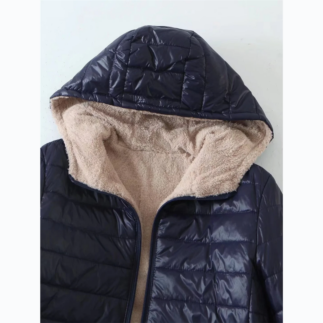 EB | Luxuriöse Fleecegefütterte gepolsterte Jacke mit Kapuze für zusätzlichen Komfort Ideal für Herbst/Winter