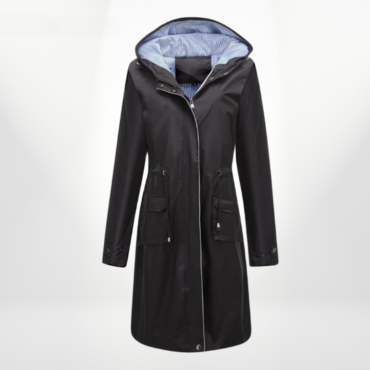 EB | Damen Trenchcoat mit Kapuze Wasserdicht