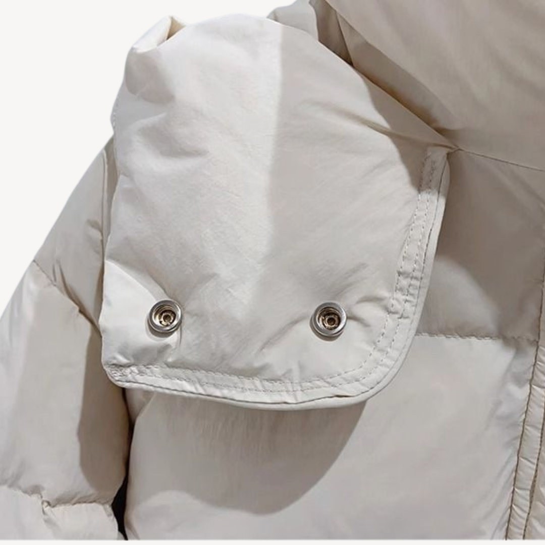 EB | Übergroße Damen Pufferjacke mit Hohem Kragen und Reißverschluss