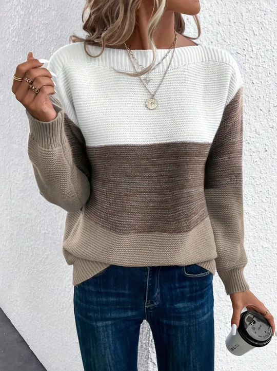 EB | Eleganter Langarm Pullover mit Fallenden Schultern