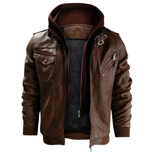 EB | Lederjacke mit Kapuze für Herren