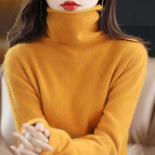 EB | Pullover Damen Weicher Rollkragenpullover, Warm & Luxuriöses Design