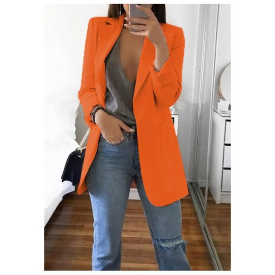 Doppelreihiger Blazer mit Druck, Damen Bürooutfit