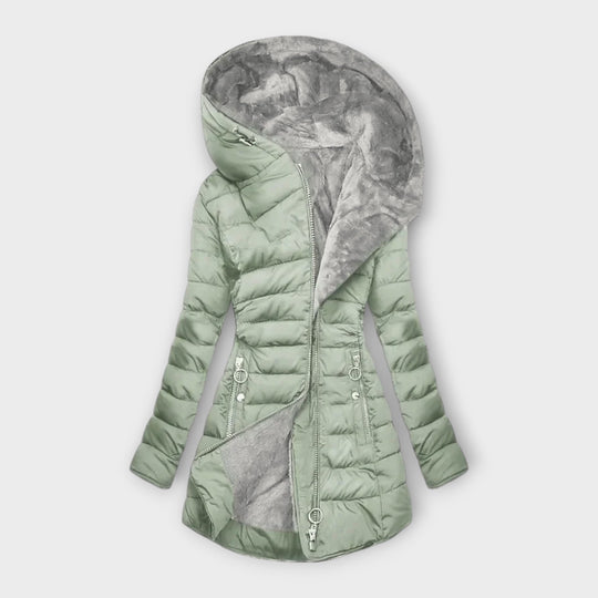 EB | Damen Lange Winterjacke mit Luxus Fellfutter