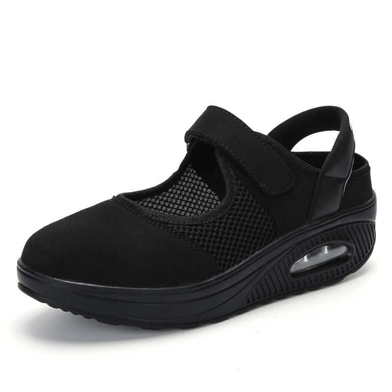 Damen Bequeme Mary Janes mit atmungsaktivem Netzmaterial EB