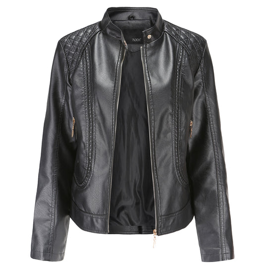 Damen Kunstlederjacke mit modischen Steppdetails EB
