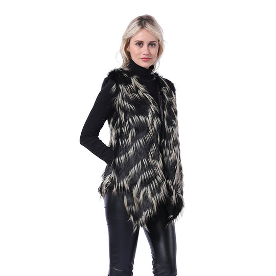Damen Modische Kunstpelzweste mit eleganten Details und schmeichelhaftem Schnitt EB