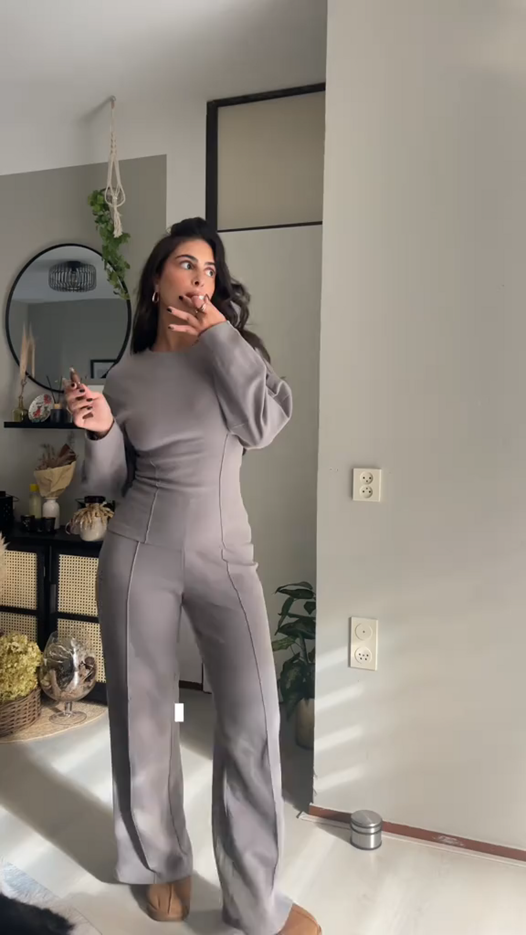 EB | Bequemes Damen Pullover Satz mit Weiten Hosen