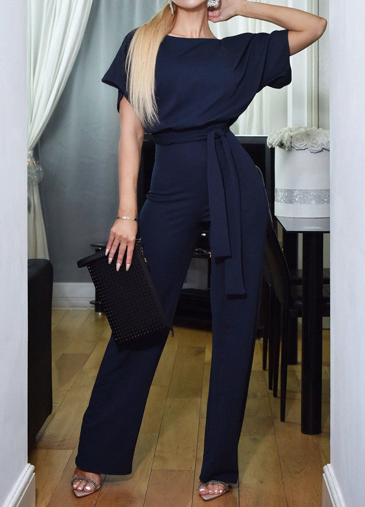 Damen lässiger Zweiteiler mit elegantem Taillengürtel EB